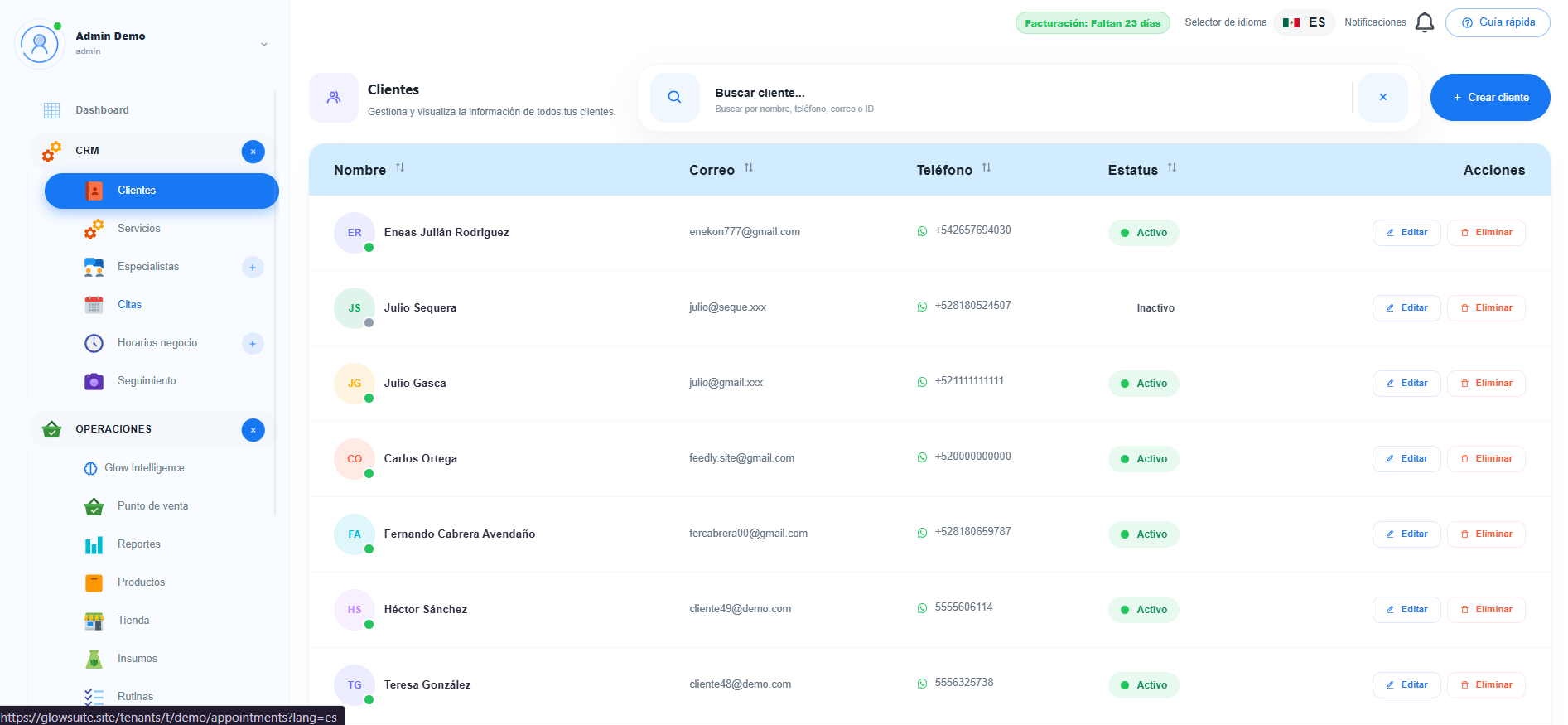 CRM de clientes