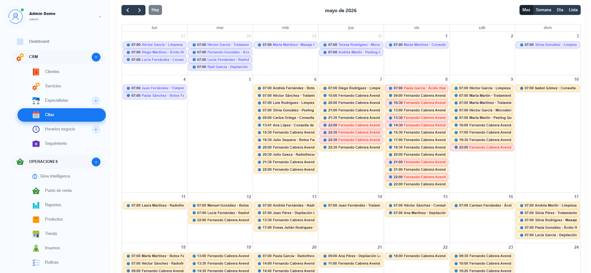 Calendario de citas