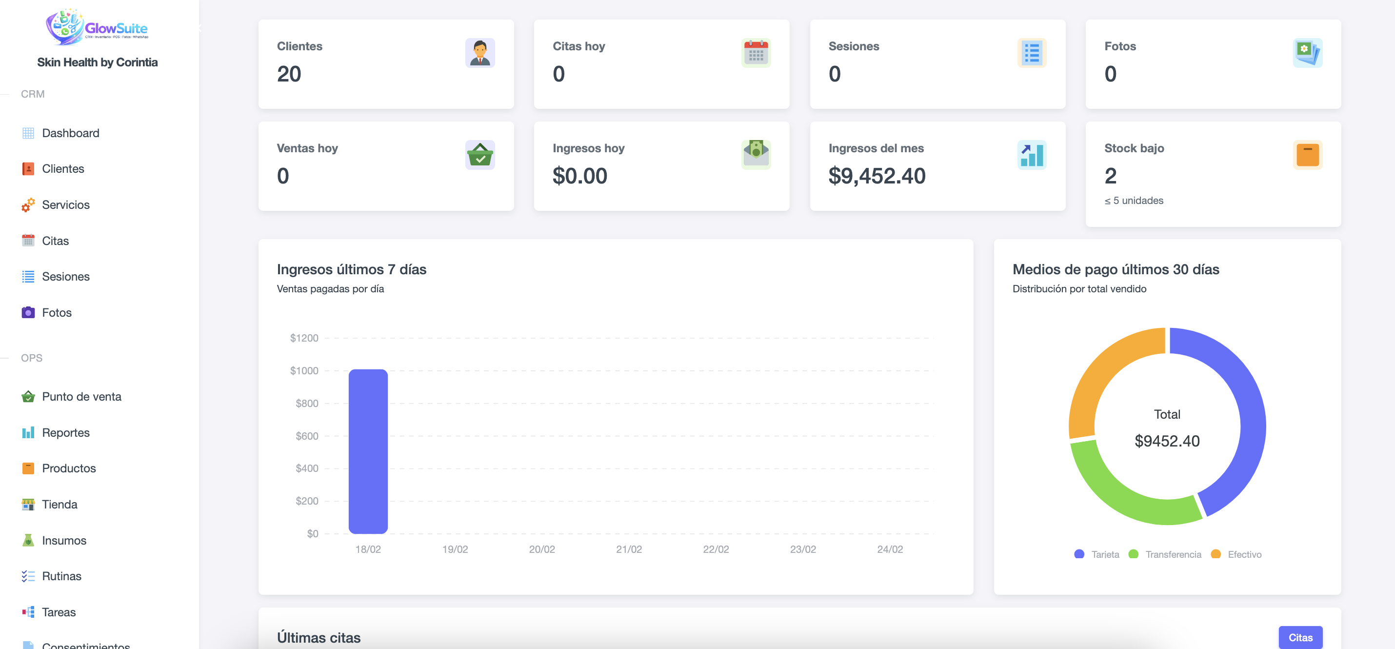 GlowSuite - Pantalla 2